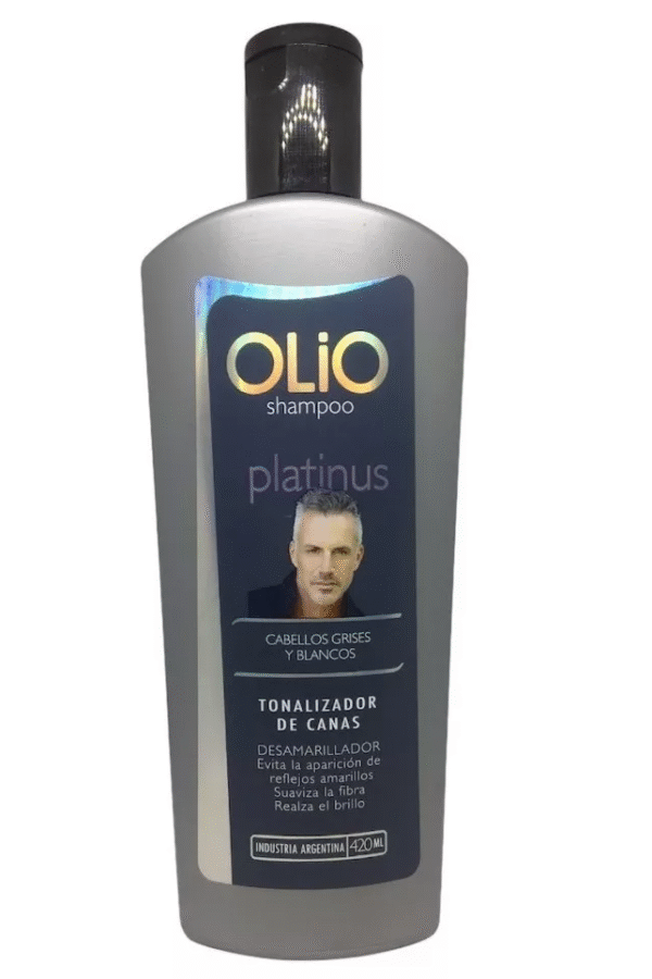 Olio Shampoo Platinus Tonalizador De Canas Hombre 420ml